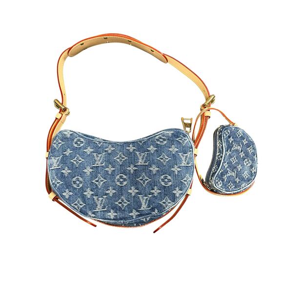 Louis Vuitton 2024 Croissant MM Monogram Denim Blue Shoulder Bag - Picture 6 of 11